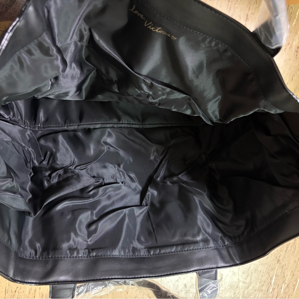 Victoria's Secret Red Tote with Black Trim and Stud Accents NWT - Picture 3 of 4